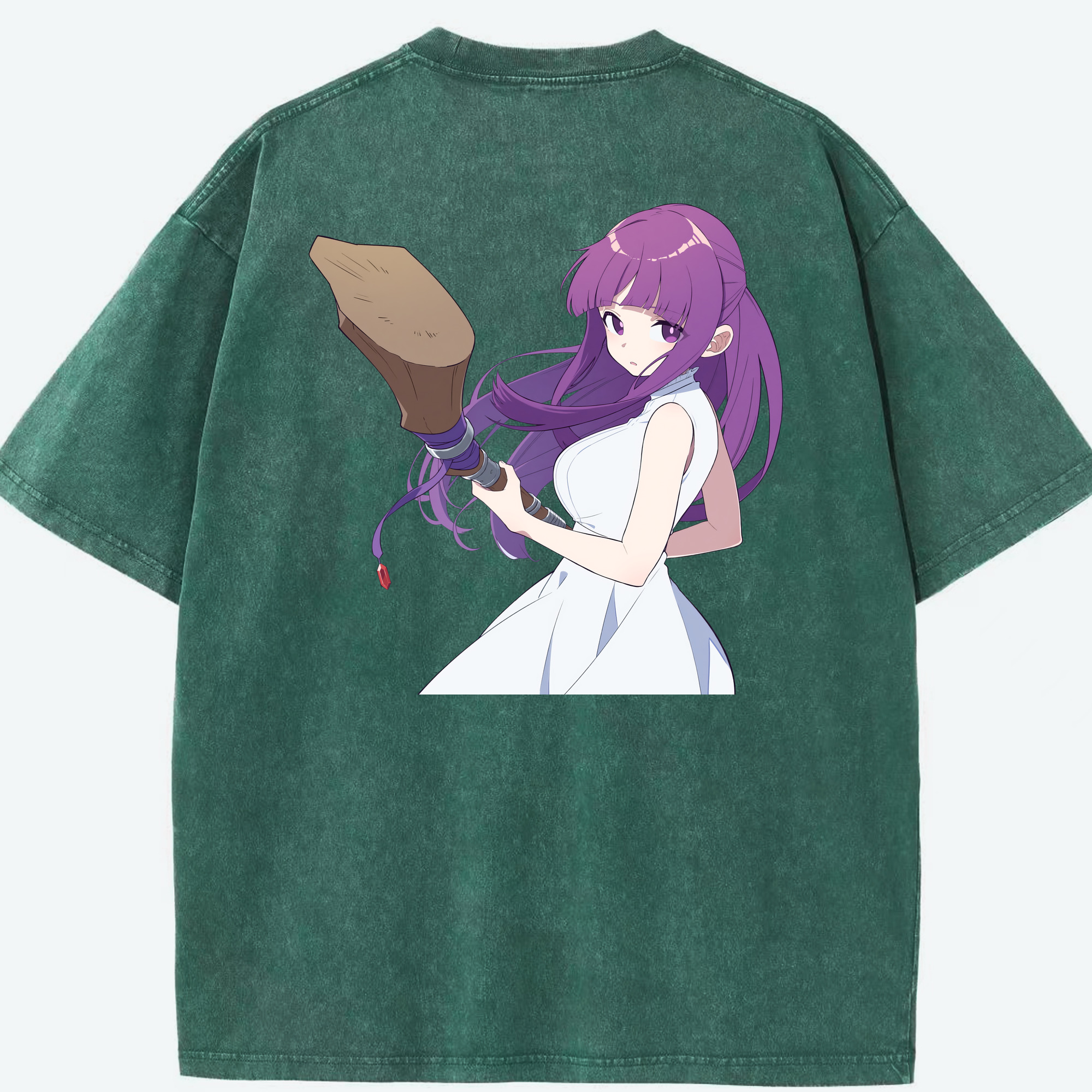 （画像用） 葬送のフリーレン Frieren 綿100% ヴィンテージ風 半袖Tシャツ（背面プリント）